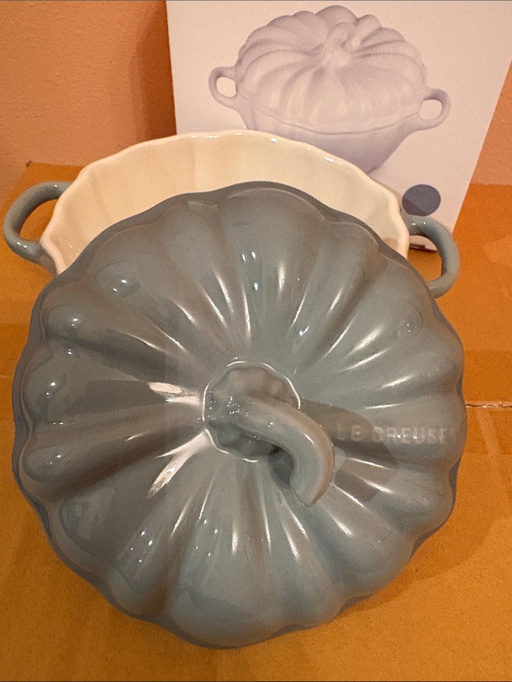 Le Creuset 350ml Mini Cocotte in Sea Salt and White